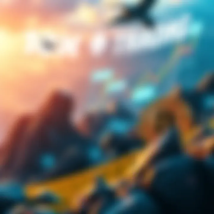 A visually striking depiction of advanced trading strategies with leveraged cryptocurrency, showcasing Bitcoin and Ethereum growth charts and vibrant market activity.