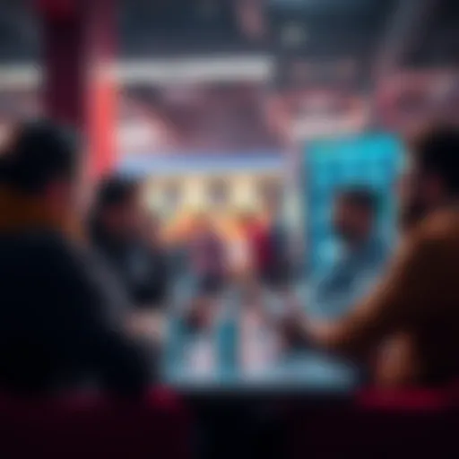 A group of people engaging in a lively discussion about trading and current events in a supportive setting.