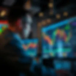 A trader focused on a computer screen displaying trading charts and execution tools, emphasizing the importance of a clean and efficient trading execution system.