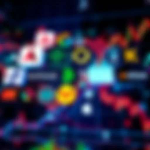 A collage of popular trading platform logos like Nova Trade and Axiom with charts and graphs in the background