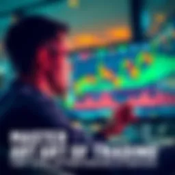 A person analyzing stock charts and graphs on a computer screen