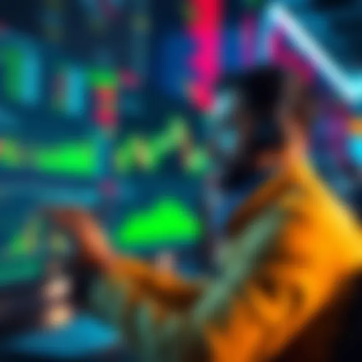 A trader analyzing market charts and data on a computer screen