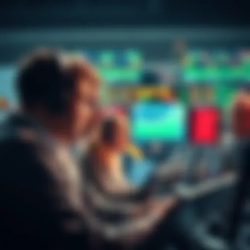 A group of diverse traders reviewing market data on screens, showing interest in prediction markets and crypto trading opportunities.