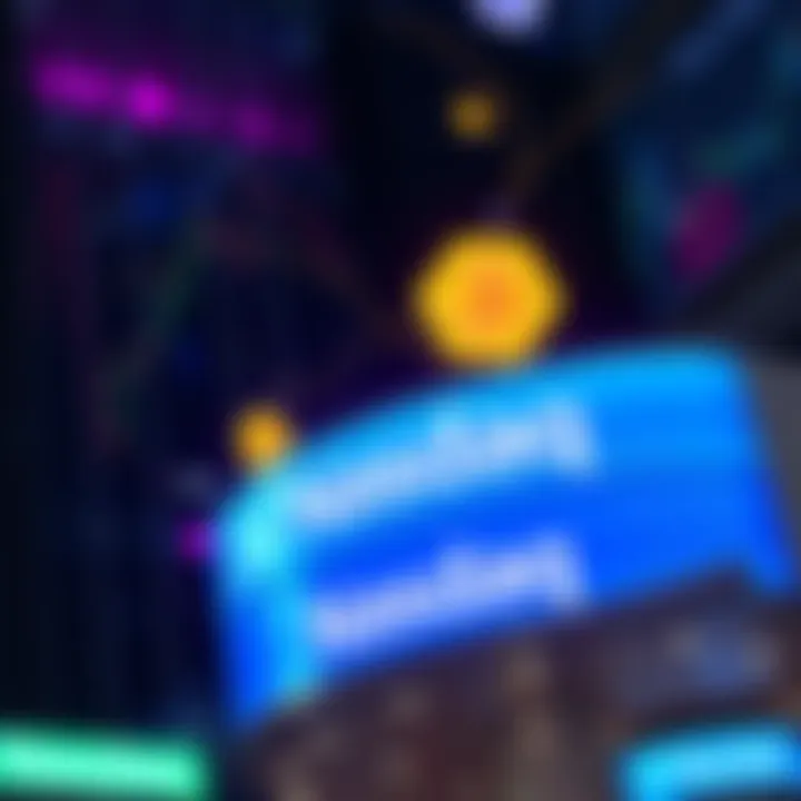 Graphic showing tokenized securities being traded on Nasdaq with blockchain symbols