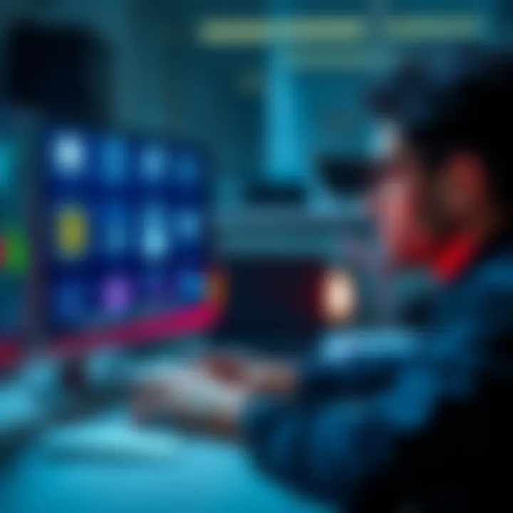 A person sitting at a computer with multiple wallet icons on the screen, looking concerned about token sales and market changes.