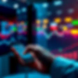 A person using a smartphone to trade stocks, commodities, and cryptocurrencies on the CronosApp platform, showcasing various market options.