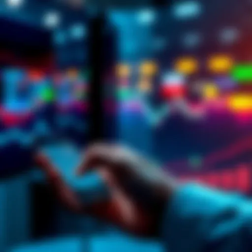 A person using a smartphone to trade stocks, commodities, and cryptocurrencies on the CronosApp platform, showcasing various market options.