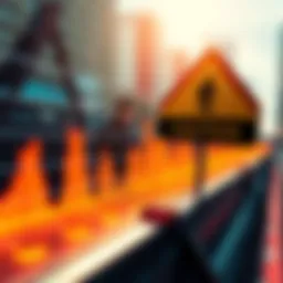 A graph showing a sharp increase in website traffic alongside a caution sign, representing the hype narrative impact on new projects