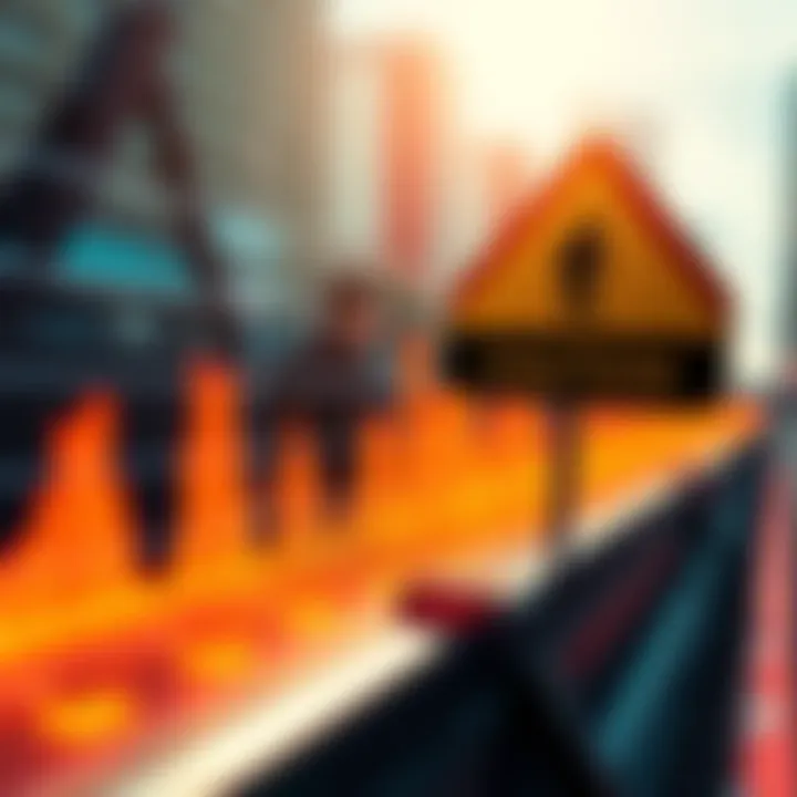 A graph showing a sharp increase in website traffic alongside a caution sign, representing the hype narrative impact on new projects