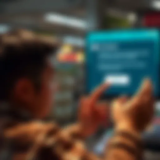 A frustrated person looking at a screen showing a transaction error for sending notes.