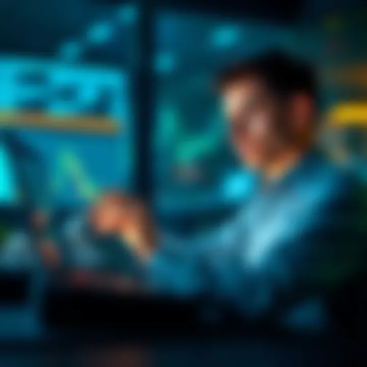 Navigating Transaction Recovery A person analyzing digital transactions on a laptop with a thoughtful expression, symbolizing the recovery process