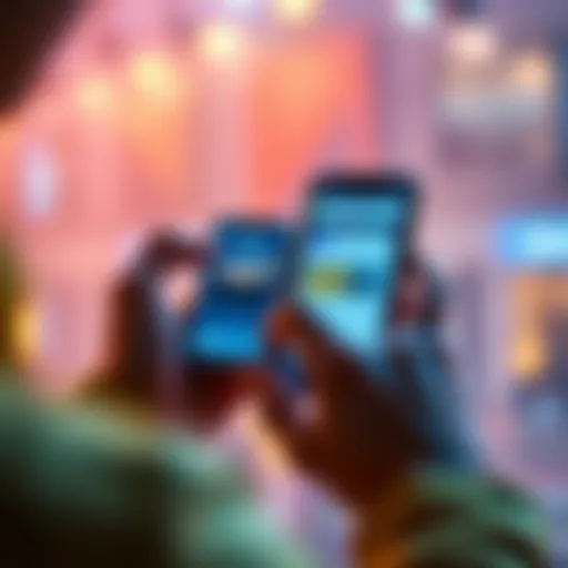A person using a smartphone to transfer HBAR from Coinbase to a Nano X wallet, showing a digital wallet interface on the screen.