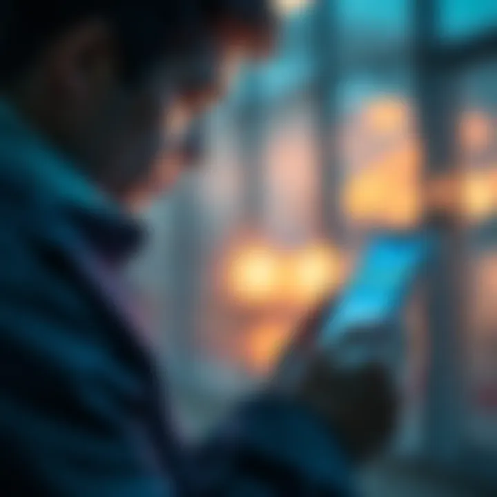 A person looking at a financial app on their smartphone, concerned about transfer fees to Zhytomyr Archives.