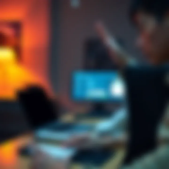 A person sitting at a desk, using a laptop to transfer Sparrow transactions from an old computer to a new one, showing a connection to CCMK4 software.