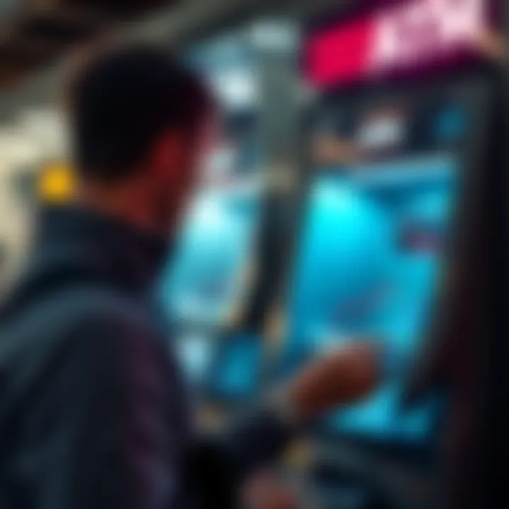 Traveler checking ATM for foreign fees while abroad