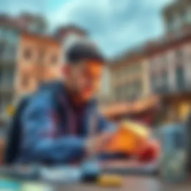 Traveler learning how to use Bitcoin for European travel