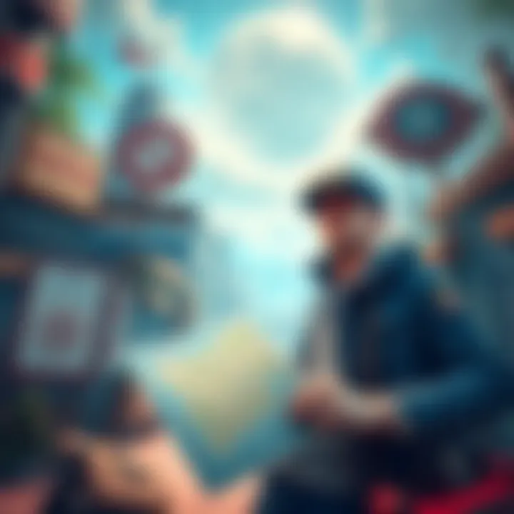 A UK traveler stands in Fort Ventura looking puzzled, surrounded by a map and local game signage, showing confusion over the absence of diamonds and events.