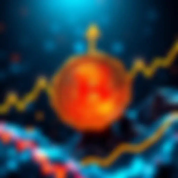 Graphic showing PI coin symbol with upward arrows indicating rising popularity and market value