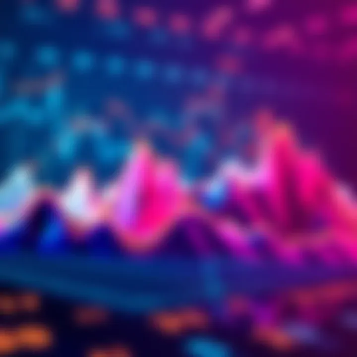 Trends in Data Visualization A colorful graph displaying trends with peaks and valleys, illustrating recent data insights and surprises.