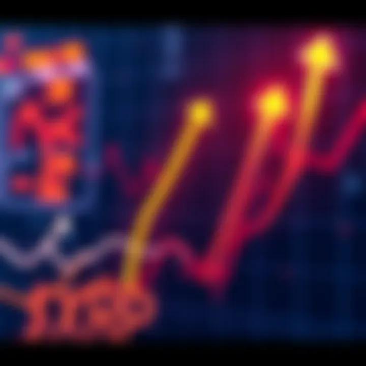 A graph showing the upward trend of $XRP prices with arrows indicating market growth and investment opportunities in 2025