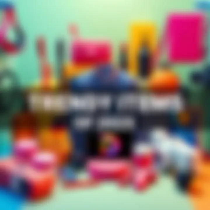 A collection of popular items and trends discussing what's hot in 2025, featuring fashion, tech gadgets, and lifestyle products.