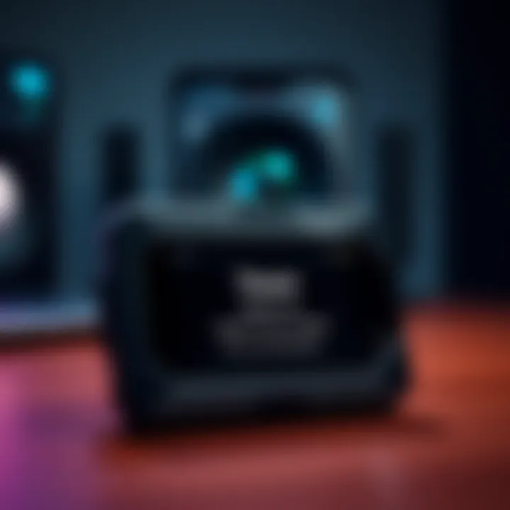 A Trezor Model One hardware wallet on a table, with a message to keep firmware updated and win it by commenting below.