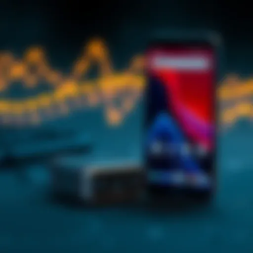 Trezor Safe 5 device connected to an Android phone, illustrating compatibility with mobile wallets like Rabby and Jupiter.