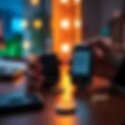 A person holding a Trezor Safe 7 hardware wallet with a sleek design and a bright screen, comparing it to the older Trezor One model on a table