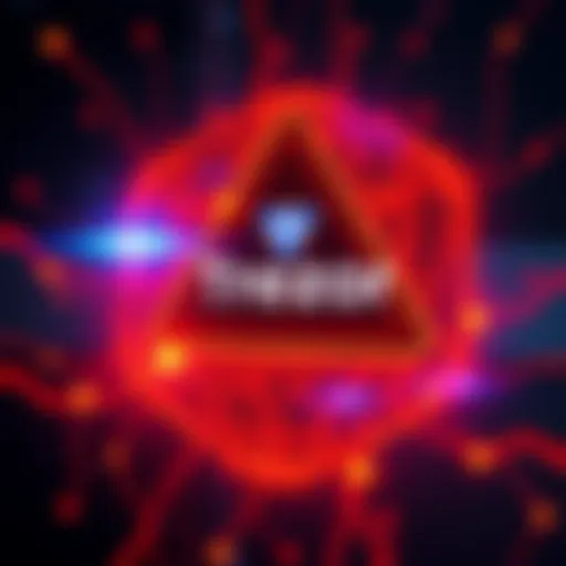 A graphic showing a warning symbol with the Trezor logo and text warning about leaked personal data