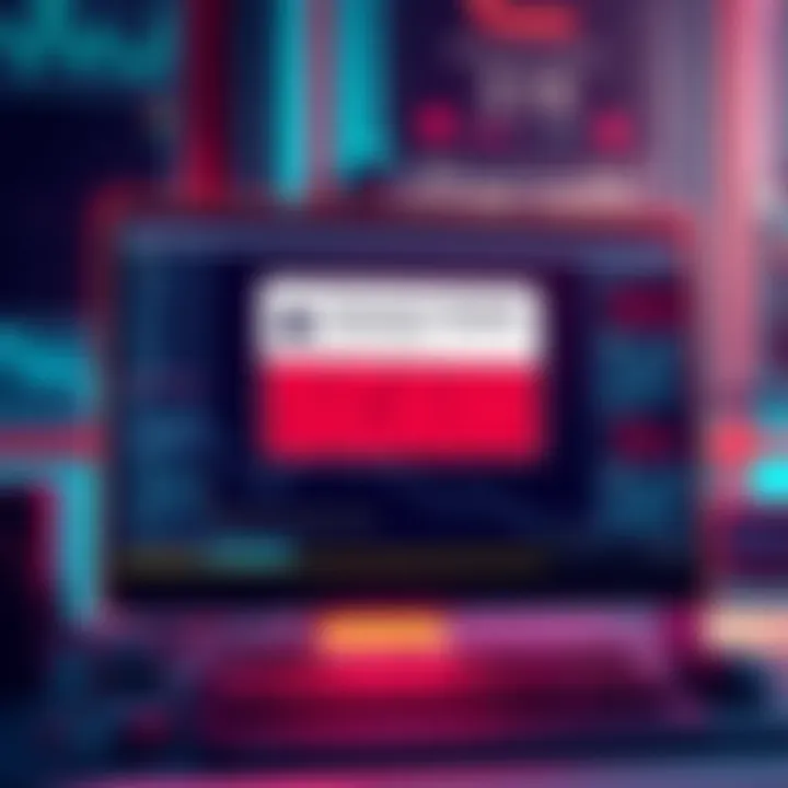 Illustration showing a computer screen with a fraudulent Trezor firmware update notification, emphasizing security concerns in cryptocurrency