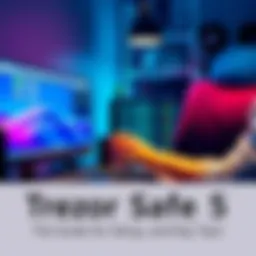 Trezor Safe 5 Hardware Wallet Setup Person setting up Trezor Safe 5 wallet with computer and accessories