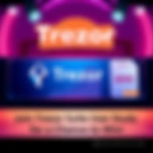 A banner showing Trezor Suite logo, a portfolio graph, and a voucher with 'Win' text.