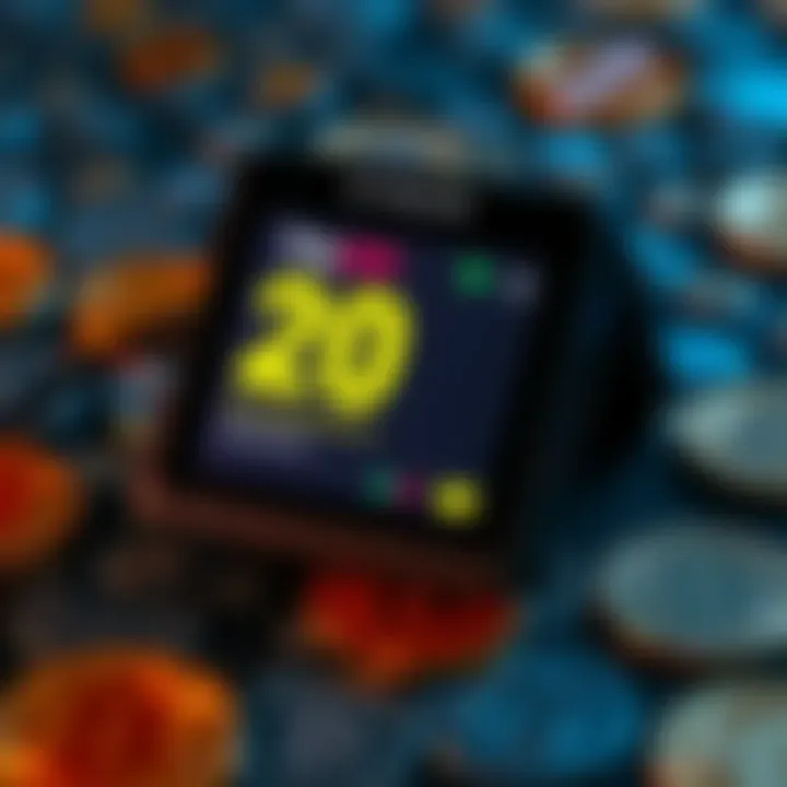 A Trezor device screen displaying 20 unconfirmed transactions with a background of digital currency symbols