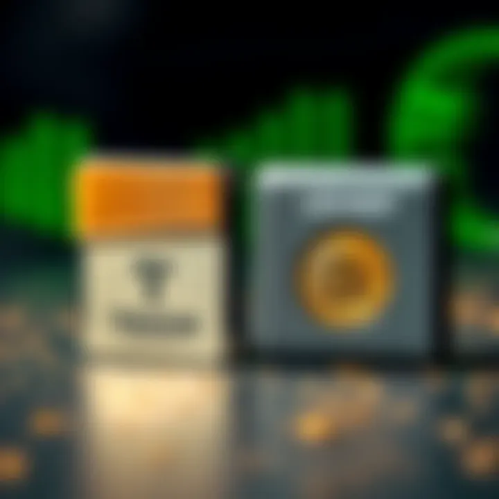 Two hardware wallets side by side, one representing Trezor and the other Ledger, showcasing their sleek designs for Bitcoin mining.