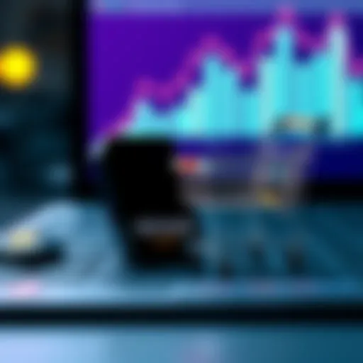 A Trezor Safe 3 hardware wallet displayed next to an Amazon shopping cart illustration, symbolizing safe online purchases.