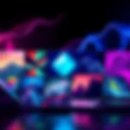 A collection of vibrant Trezor-themed wallpapers showcasing various designs for devices