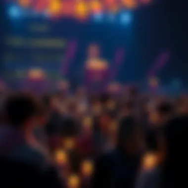 Tribute to a Legend A candlelight vigil with people gathering to honor a legendary figure, holding candles and sharing memories.