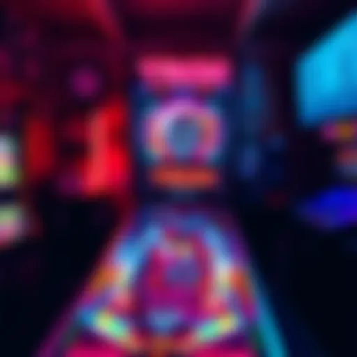 A vibrant Tron Pinball machine featuring neon colors and iconic Tron graphics, set in a cozy game room.