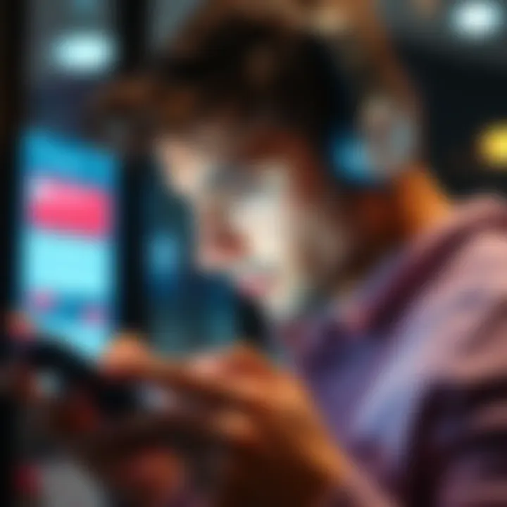 User confronting app error messages on smartphone