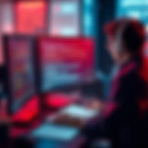 A person looking at a computer screen showing MSR error messages while taking notes