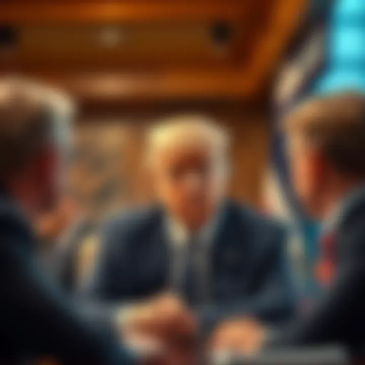 Donald Trump discussing his strategies for 2026 with advisors