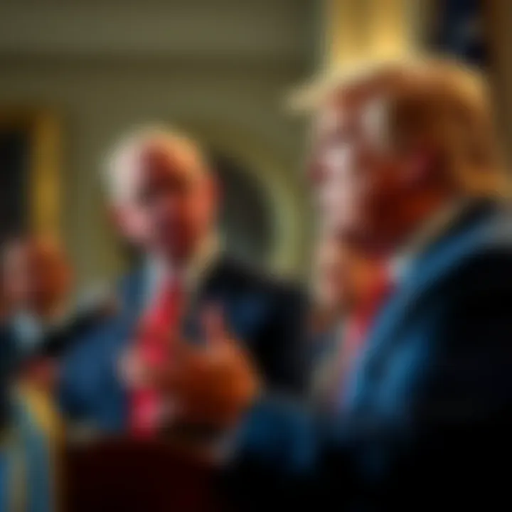 Trump speaking to Congress about the Clarity Act President Trump addressing Congress, urging support for the Clarity Act on cryptocurrency regulations, with Senator Lindsey Graham visible in the background