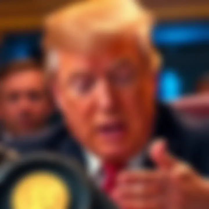 Trump discussing cryptocurrency President Trump sharing insights on cryptocurrency investing