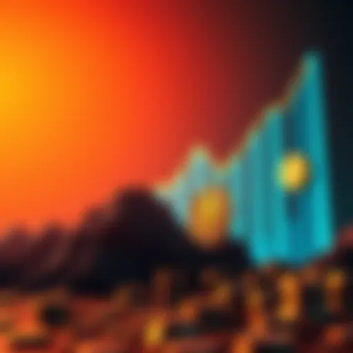 A visual representation of Trump Media's significant financial loss due to cryptocurrency investments, featuring downward trending graphs and Bitcoin symbols.