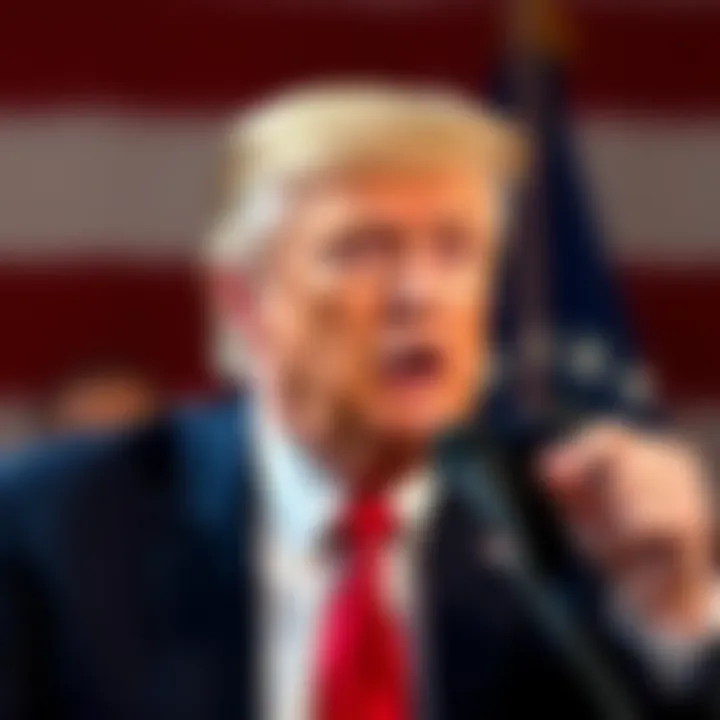 President Trump making a statement about a lawsuit against Federal Reserve Chair Jerome Powell regarding interest rates.