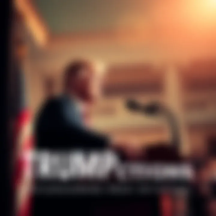 Trump Announces New Initiatives President Trump speaking at a podium outlining new plans for the country