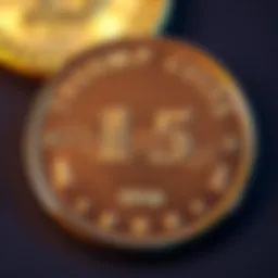 A close-up view of Trump Coin displaying the text '$5' along with its unique design features.