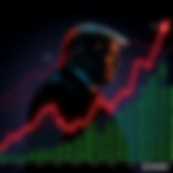 A graph showing a steep decline in cryptocurrency values with Donald Trump's silhouette in the background.