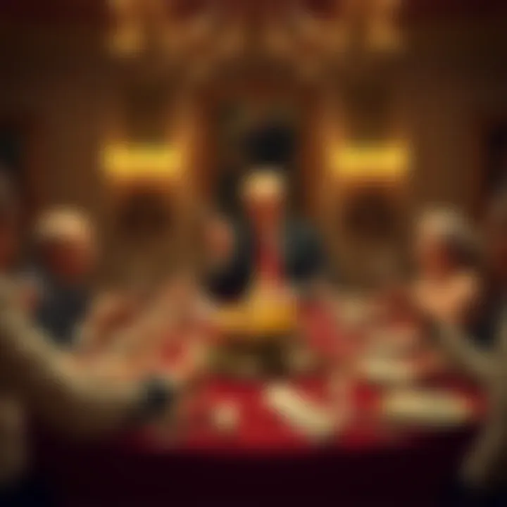 Former President Trump hosting a lavish dinner with expensive plates and memecoin theme, surrounded by guests in a luxurious setting