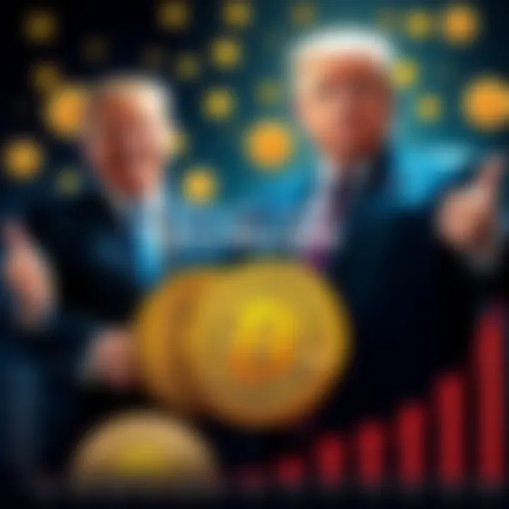 Donald Trump and his family celebrating their $1.2 billion Bitcoin fortune, with Bitcoin symbols in the background and a chart showing growth in crypto wealth.
